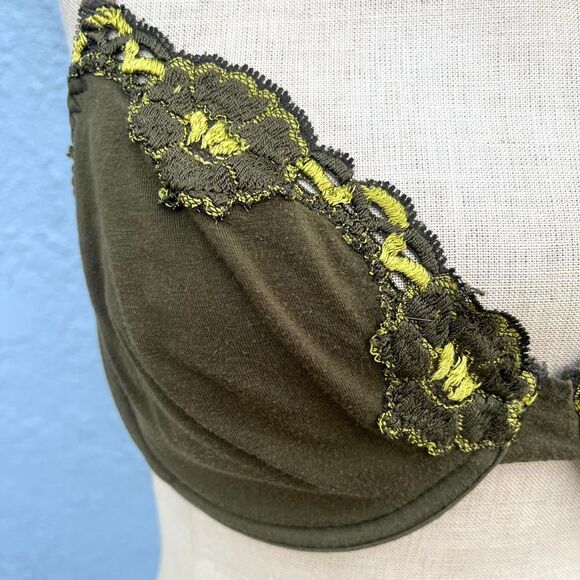 Vintage Banana Republic Bra Size 36B lingerie olive green - Picture 4 of 7